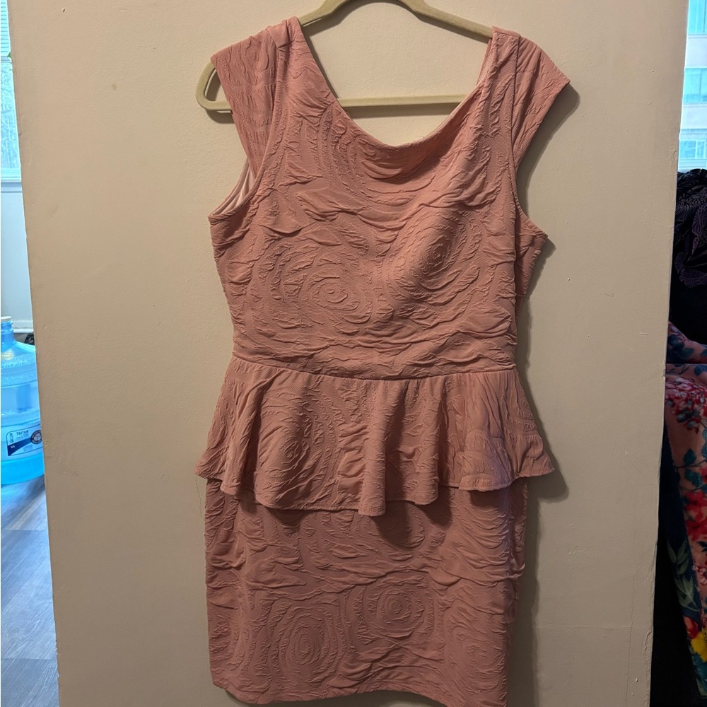 Elegant Pink Peplum Dress